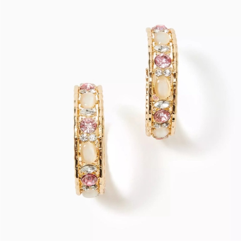 Lilly Pulitzer Via Parigi Conch Shell Pink Hoop Earrings